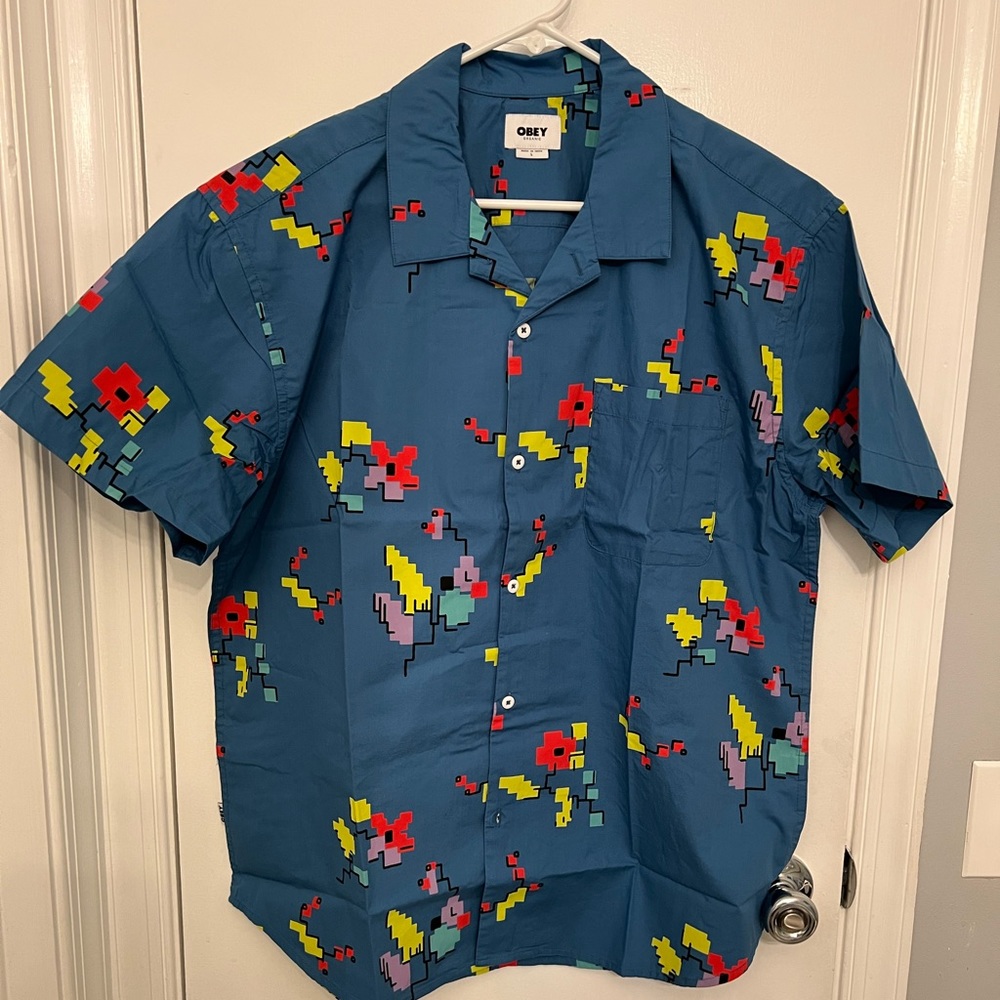 Obey digital bottom down mens shirt